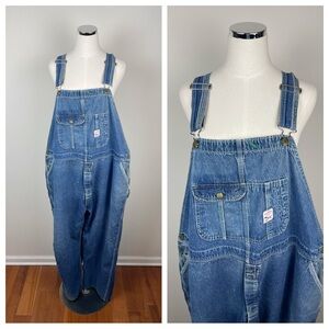 Pointer Brand Vintage Blue Denim Overalls Jeans Men Size 52x30 Made In USA